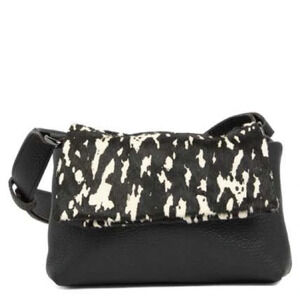 AIMEE Kestenberg Novelty Preston Leather Mini Crossbody Bag, Static Haircalf NWT